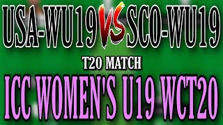 USAWU19 VS SCWU19 || USA-WU19 VS SCO-WU19 ||T20 MATCH || DREAM 11 PREDICTION || WOMEN'S U19 WCT20