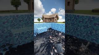 Herobrine Trapped Inside The Pool Filled With Realistic Water / Minecraft RTX #shorts #minecraft