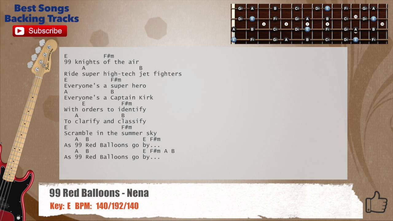 99 Red Balloons Guitar Chords