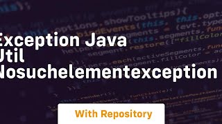 exception java util nosuchelementexception