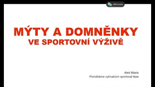 Seminář: Mýty ve sportovní výživě