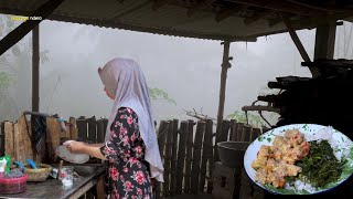 suasana pagi di kampung ,masak oblok oblok tempe teri, botok godog ,nikmat luar biasa,masakan desa