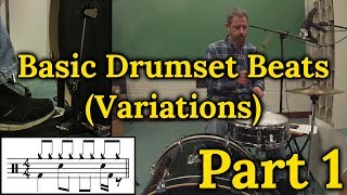 Drumset Basic Beats - Variations Part 1