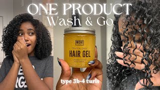 ONE Product Wash \u0026 Go | Trying MICHE's Viral Hair Gel On My Low Porosity Curls