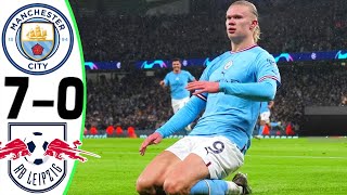 Manchester City v RB Leipzig 7-0 - HAALAND Goals & Highlights 14/03/2023 HD