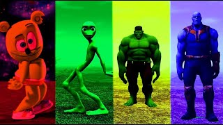 COLOR DANCE CHALLENGE DAME TU COSITA  Alien Green vs Thanos vs Hulk vs Gummy Bear