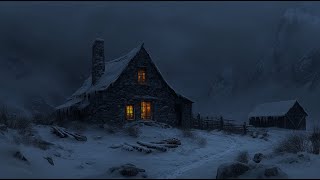 Quiet Winter Village Night: Soft Snowfall and Gentle Wind Sounds for Calm Sleep and Relaxation