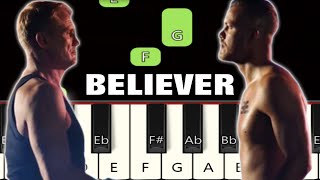 Believer Song 🔥 | Imagine Dragons | Piano tutorial | Piano Notes | Piano Online #pianotimepass