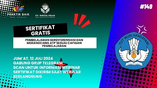 SERTIFIKAT GRATIS WEBINAR 4 JP | Pembelajaran Berdiferensiasi dan Merangcang ATP Sesuai CP