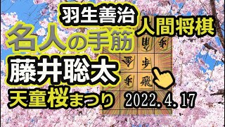 名人の手筋【将棋】天童桜まつり「人間将棋」　緩手センサー発動！【棋譜並べ】藤井聡太竜王(王位/叡王/王将/棋聖)2022 4/17