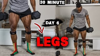 30 MINUTE FULL LEG WORKOUT AT HOME (DUMBBELLS ONLY!) - DAY 6