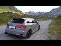 climbing the alps in a 500hp 2018 audi rs3 sportback abt nardo gray black optics etc