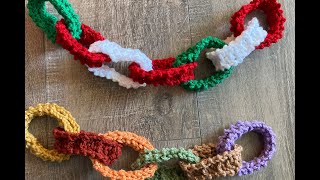 Loom Knitting Paper Chain Loom Knit Garland (No Purls) Made with Yarn!