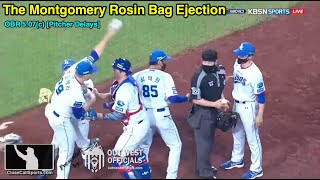 KBO Ejection - Former MLB Pitcher Mike Montgomery Throws Rosin Bag at Umpire After Warning for Delay