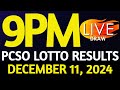 Lotto Result Today 9:00 pm draw December 11, 2024 Wednesday PCSO LIVE