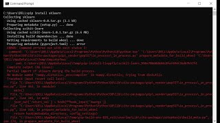 Pip install sklearn error : Preparing metadata (pyproject.toml) error (Python)