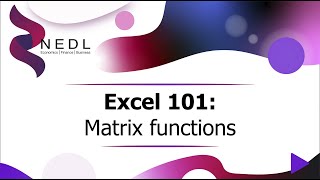 Excel 101: Matrix functions