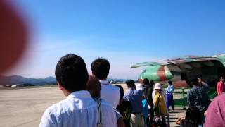 出雲空港空の日イベント 県警ヘリ デモンストレーション