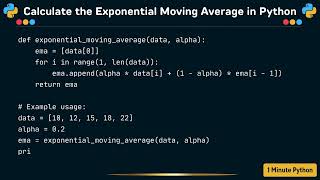 How to calculate the exponential moving average in Python