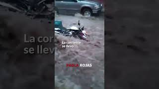 🚗🌊 Tormenta en Pachuca: Calles convertidas en ríos, coches varados y casas inundadas. | Paola Rojas