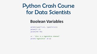 7 Python Crash Course for ML - Boolean Variables and Evaluation | ML for Data Science