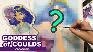 FIRST TIME DO OIL PAINTING? | Goddess of Clouds | Huta Chan
