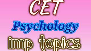 6-8 CET psychology important topics