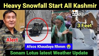 Snowfall Start All Kashmir /Heavy Snowfall Prediction Sonam Lotus latest Weather Update