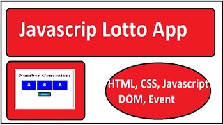 Lotto App | Javascript App|Random Number Generator