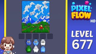 Pixel Flow Level 677 Solution Walkthrough