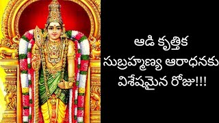 #ఆడి కృత్తిక-సుబ్రహ్మణ్య ఆరాధనకు విశేషమైన రోజు...