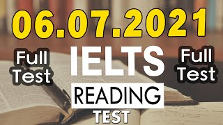 IELTS READING FULL PRACTICE TEST WITH ANSWERS 2021 | 06.07.2021