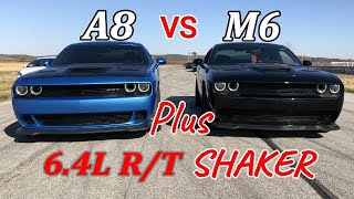 2016 Dodge Hellcat Challenger vs 2016 6.4L Challenger R/T Scatpack Shaker \u0026 M6 Hellcat Roll Race