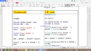 Visual Basic Lesson 6 BMI