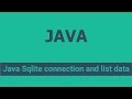 Java Sqlite connection and list data