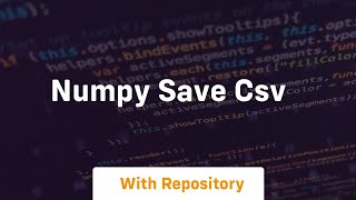 numpy save csv