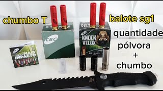 Cartucho cbc calibre 28 chumbo T e balote sg1 + quantidade de carga