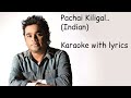 Pachai Kiligal | Karaoke | Lyrics | Indian | A.R. Rahman | High-Quality