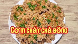 Món ngon đường phố cơm cháy chà bông lá cẩm rất thơm ngon và dể làm