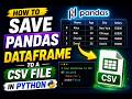 How to save a Pandas Dataframe to a csv file in Python #howto
