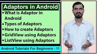 Adaptors in Android || ListView and GridView by Deepak || Android Tutorials for Beginners