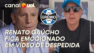 RENATO GAÚCHO CHORA EM VÍDEO APÓS CONFIRMAR SAÍDA DO GRÊMIO: 'DECISÃO CERTA NO MOMENTO'