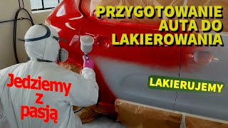 027 Przygotowanie auta do lakierowania. CITROEN C3. Pistolet lakierniczy. LAKIER bezbarwny. Higiena