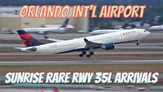 [4K] PLANE SPOTTING SW GO AROUND, RARE RWY 35L ARRIVALS. MD-11F A330 ORLANDO INT'L AIRPORT 2/08/22