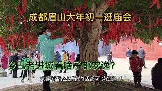 四川成都大年初一逛庙会，极乐寺严重拥堵，为祈福市民步行6公里