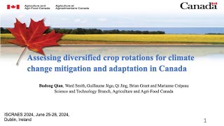 Assessing diversified crop rotations for climate change mitigation and adaptation in Canada