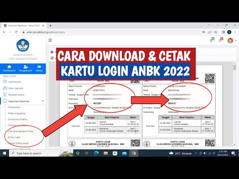 CARA DOWNLOAD & CETAK KARTU LOGIN ANBK 2022 - YouTube