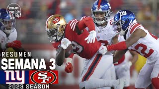 New York Giants vs. San Francisco 49ers | Semana 3 NFL 2023 | NFL Highlights Resumen en español