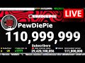 PewDiePie Dropping to 110 Million Subscribers?? (Live Sub Count)