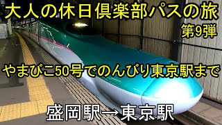 大人の休日倶楽部パス　第9弾 E5系　東北新幹線やまびこ50号　盛岡→東京